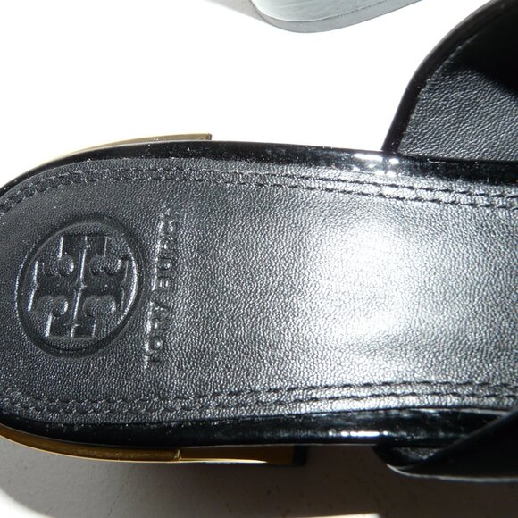 NEW Tory Burch size 7new black Juliana patent leather mules #49709 - Picture 4 of 15